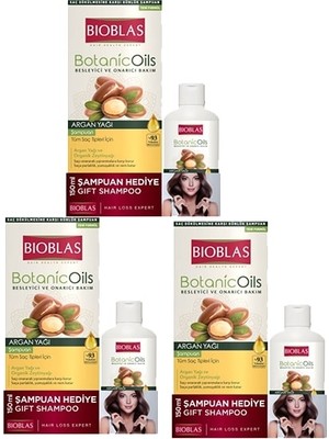 Bioblas Botanic Oils Argan Yağlı Şampuan + 150 ml Şampuan Hediye 3 Lü