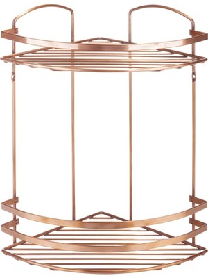 Tekno-tel LM008 Ikili Banyo Duş Köşe Rafı Bakır