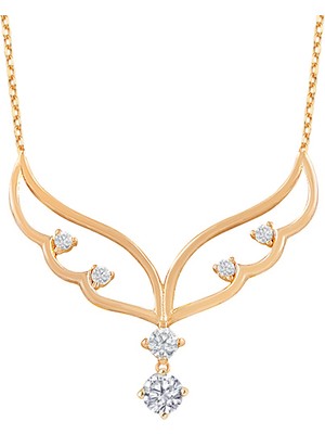 Altın Sepeti Rose Gümüş Başmelek Kolye