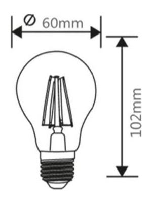 Braytron Led Şeffaf Ampul Rustik 7W Sarı Işık Ba38-00723