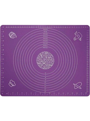 Demet Plastik 40 x 50 cm Silikon Hamur Matı Mor Renk 2 adet