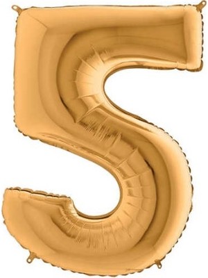 Kikajoy Dev Folyo Rakam 102 cm Balon Gold 5