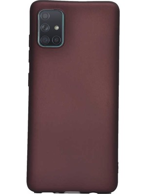 Case Street Samsung Galaxy A31 Kılıf Premier Silikon Koruma+Nano Glass Mürdüm