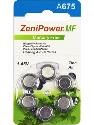 Zenipower 675 Numara Işitme Cihazı Pili / 10 Paket - 60 Adet