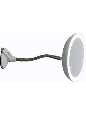 Land Of Myth - Şerit LED Işıklı Banyo Makyaj - Tıraş Aynası, 10X HD ZOOM, Dokunmatik Işık Kısma-Artırma, Esnek Kol