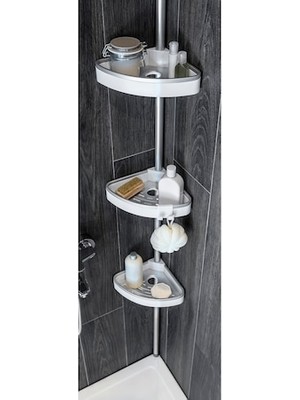 Primanova Alüminyum Yaylı Banyo Köşe Rafı Venta N38-01