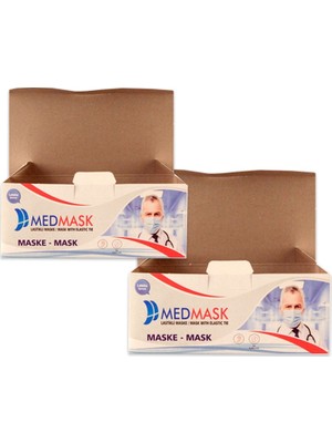 Med Mask Tek Kullanımlık 3 Katlı Telli Cerrahi Maske 50 Adet