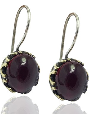 Midyat Nurtaş Gümüş Lal Taşlı Otantik  Gümüş Küpe