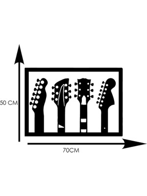 Woodenart Ledli Gitar Ahşap Tablo