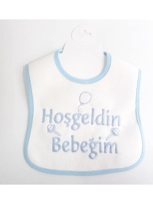 by BebekOdam Hoşgeldin Bebeğim Su Geçirmez Erkek Bebek Önlüğü