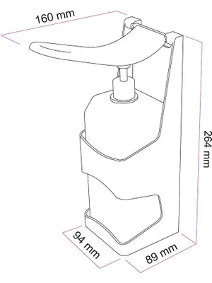 Flosoft F295 Plastik Dezenfektan Dispenseri Pompalı ve Hazneli