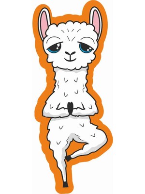 Sticker Atölyesi YOGA-NAMASTE-LAMA-LLAMASTE-ALPAKA-ALPACA Sticker - 20574 Renkli 8 x 3 cm