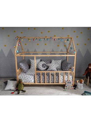 Baby Kinder 90 x 190 cm Çatılı Montessori Bebek  Çocuk Karyolası