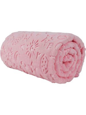 Bahar Soft Peluş Bebek Battaniyesi Yumuşak Doku 100 x 120 cm Düz Desen Kız Çocuklar İçin