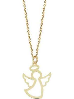 Engingold 14 Ayar Altın Taşsız Melek Kolye