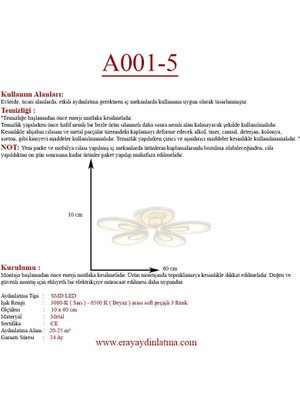 Eray Aydınlatma A001-5 Dimmer Kumandalı Led Avize