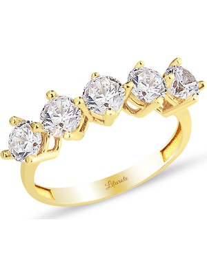 Lilarote Beştaş Altın Yüzük Sarı 14 Ayar