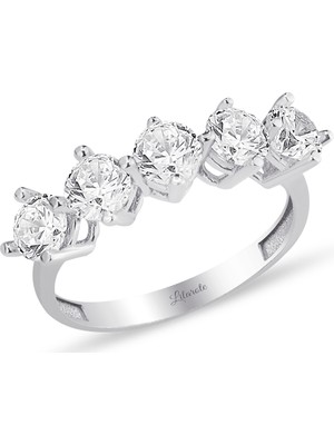 Lilarote Beştaş Altın Yüzük 14 Ayar Beyaz