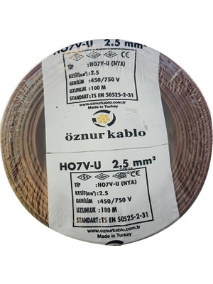Öznur 2,5 Mm Nya Kablo - 100 Metre Kahverengi
