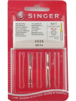 Singer 2028-14 Çift İğne 2 mm 2 Adet Orta Ağırlıklı Kumaş Dikişi İçin Uygun