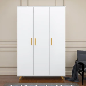 Premium 3 Kapaklı Beyaz Gardırop