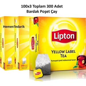 Yellow Label Bardak Poşet Çay 100'LÜ 3 Paket 300 Adet