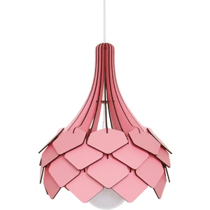 3D Sergi Dekoratif Ahşap Buket Avize Pembe