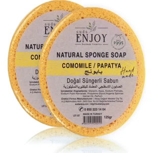 Suds Enjoy Doğal 2 Adet Papatya El Yapımı Süngerli Vücut-Duş Sabunu 2X125GR