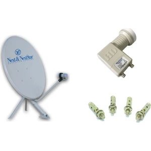 Televizyon Çanak Anten Takım 4K Full Hd Tv Uyumlu 75Cm Çanak Anten + Çiftli Lnb