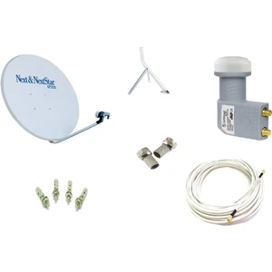 Televizyon Çanak Anten Takımı Full Set 4K Full Hd Tv Uyumlu 85Cm Çanak Anten + Çiftli Lnb + Kablo
