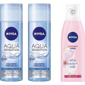 Aqua Sensatıon Yüz Temizleme Jeli 200 ml  2 Adet + Yatıştırıcı Yüz Tonik 200 ml