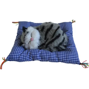 Original Buotique Peluş Uyuyan Miyavlayan Sevimli Kedi + Minder