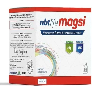 Nbt Life - Magsi Magnezyum Sitrat + Piridoksal 5 Fosfat Kapsül 90 Lık