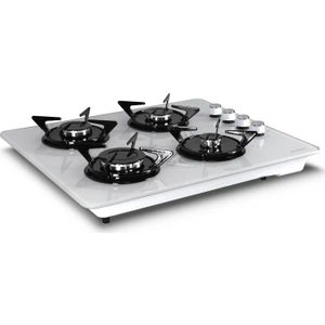KO 40 TSHDF Beyaz Oval Doğalgazlı Cam Set Üstü Ocak
