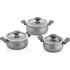 Fred 14 cm-16 cm-18 cm Güveç Tencere Seti Gri Renk