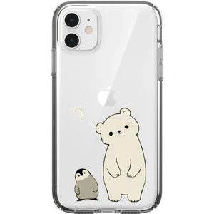 Apple iPhone 11 Penguen ve Ayıcık Desenli Şeffaf Telefon Kılıfı