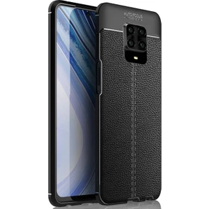 Case Street Xiaomi Redmi Note 9 Pro Kılıf Niss Silikon Deri Görünümlü Siyah