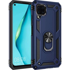 Case Street Huawei P40 Lite Kılıf Tank Koruma Vega Standlı Yüzüklü Mıknatıslı Lacivert