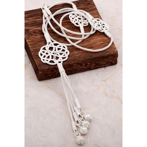 Sümer Telkari Kazaziye Işlemeli Aşk Düğümü Sarma Gümüş Kolye 6725