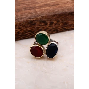 Sümer Telkari Üç Başlı Tasarım Gümüş Yüzük 2999