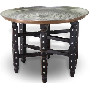 Sonay Bakırcılık Sedef Işleme Ayaklı Işlemeli Bakır Sini 60 cm