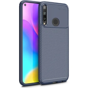 Huawei P40 Lite E Kılıf Negro Karbon Dizayn Silikon Lacivert