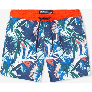 Erkek Palmiye Desenli Lacivert Mayo Şort 0443830717