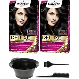 2’li Palette Deluxe 1-0 Siyah Saç Boyası ve Saç Boyama Seti