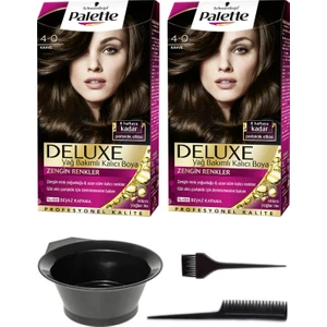 2’li Palette Deluxe 4-0 Kahve Saç Boyası ve Saç Boyama Seti