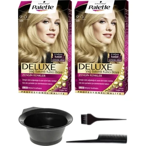 2’li Palette Deluxe 9-0 Sarı Saç Boyası ve Saç Boyama Seti