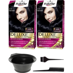 2’li Palette Deluxe 1-1 Gece Mavisi Saç Boyası ve Saç Boyama Seti