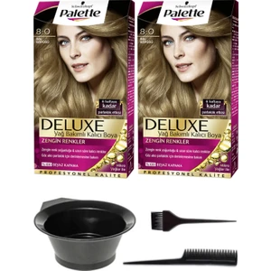 2’li Palette Deluxe 8-0 Bal Köpüğü Saç Boyası ve Saç Boyama Seti