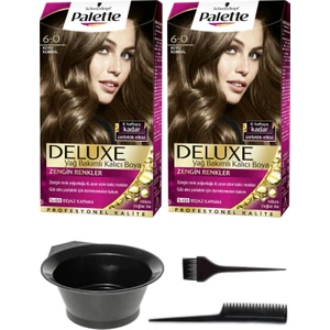 2’li Palette Deluxe 6-0 Koyu Kumral Saç Boyası ve Saç Boyama Seti