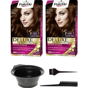 2’li Palette Deluxe 5-60 Sıcak Çikolata Saç Boyası ve Saç Boyama Seti